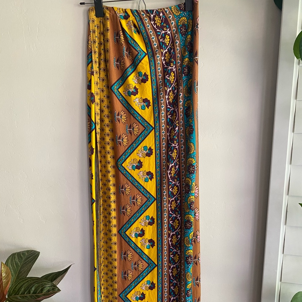 Novella Royale Bohemian Maxi Skirt with Slit